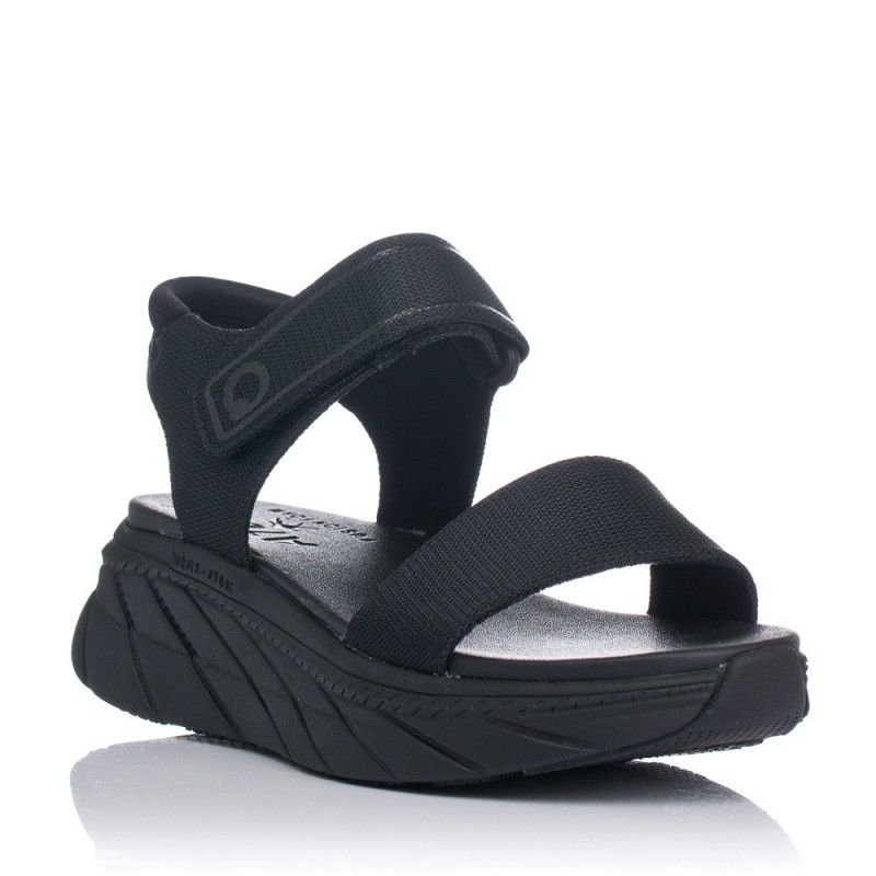 Sandalias planas FLUCHOS AT105 Mujer Negro