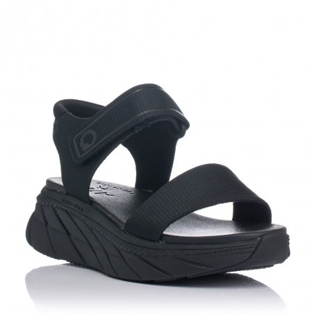 Sandalias planas FLUCHOS AT105 Mujer Negro